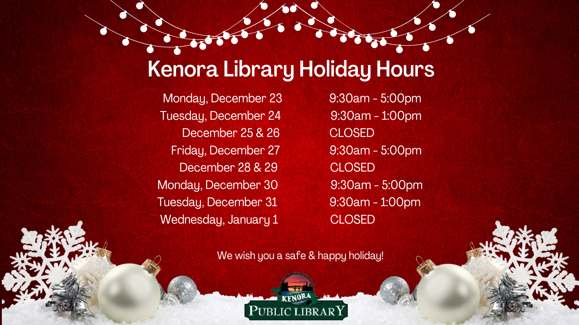 holiday hours